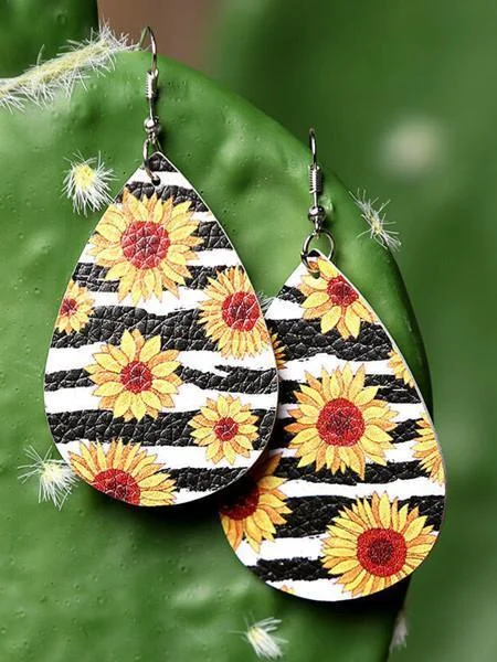 Boho Earrings Faux Leather socialshop