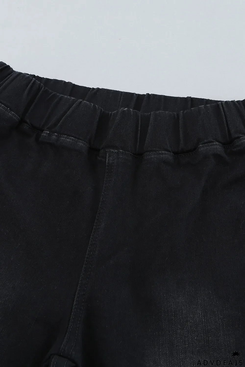 Distressed Bell Bottom Denim Pants