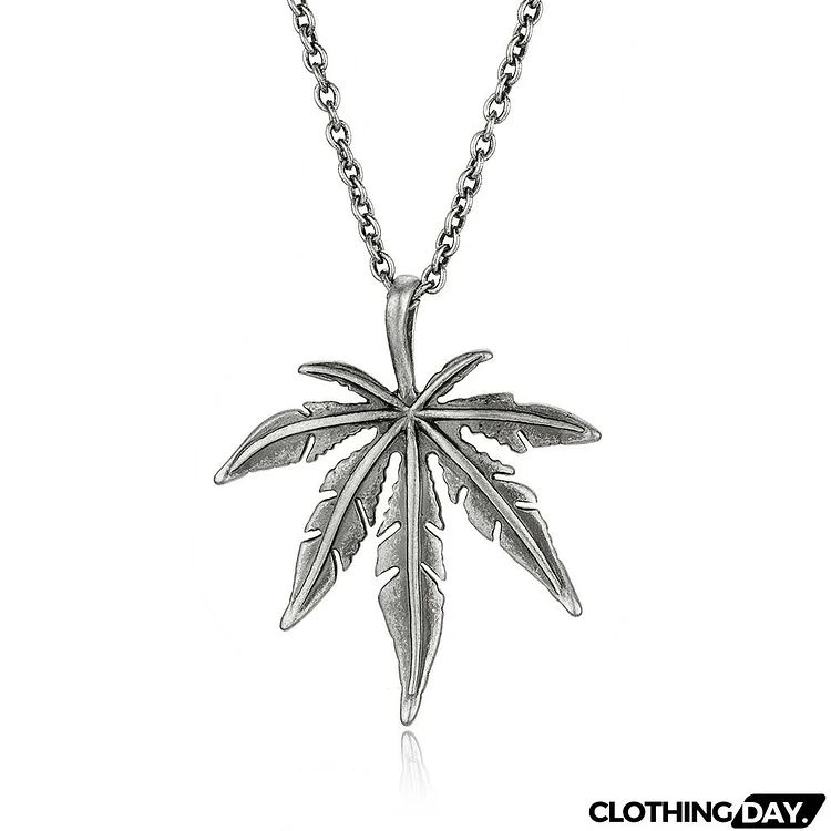 Men's Casual Titanium Steel Maple Leaf Pendant Necklace