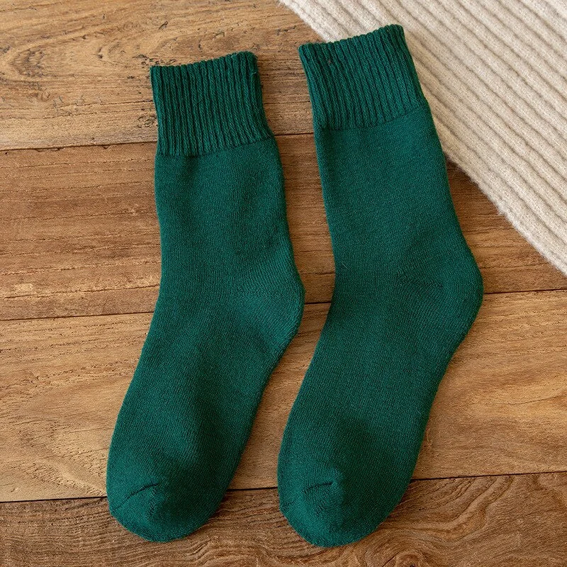 FINETOO 1 Pair Winter's Socks Solid Color Thicken Terry Socks Female Unisex Socks Fashion Letter Print Ankle Socks Keep Warm