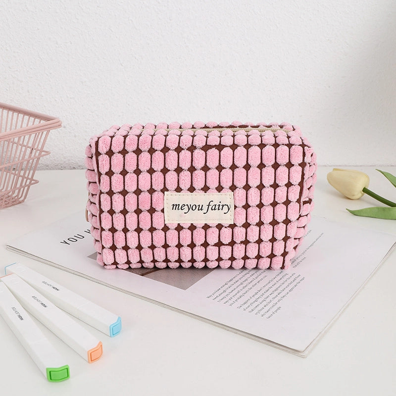 1 Piece Solid Color Class Learning Polyester Minimalist Pencil Case