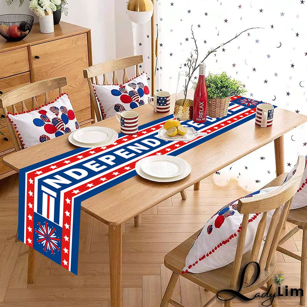 Blue Independence Day Table Runner Kitchen Dining Table Home Decor