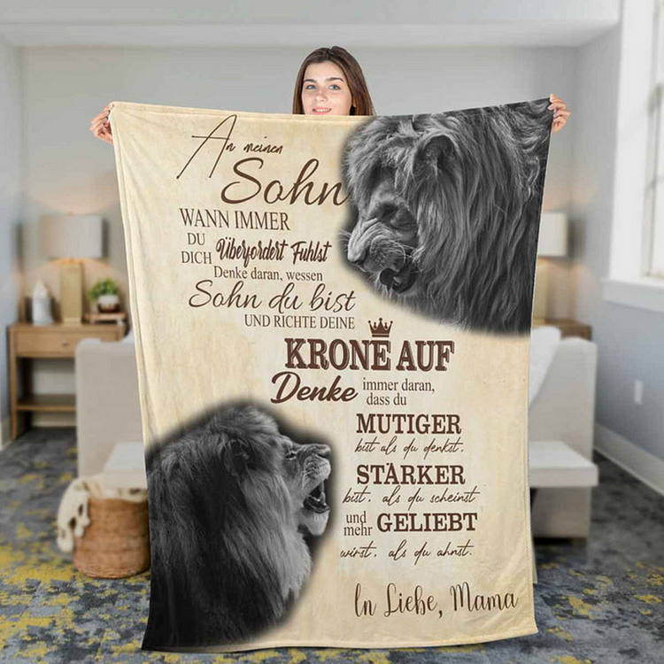 Kettenmachen Decke - An Meinen Sohn von Mama - Löwe