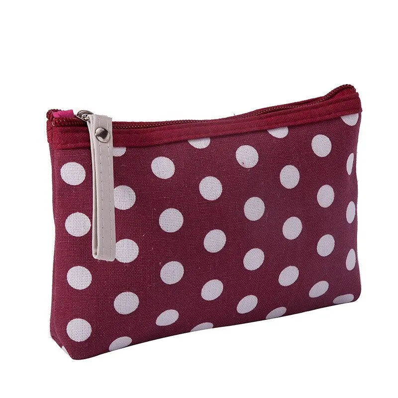 Multifunctional Canvas Makeup Bags Travel Lady Storage Bag Ladies Wash Bag Fabric Zipper Coin Purse Cosmetic Storage Bag