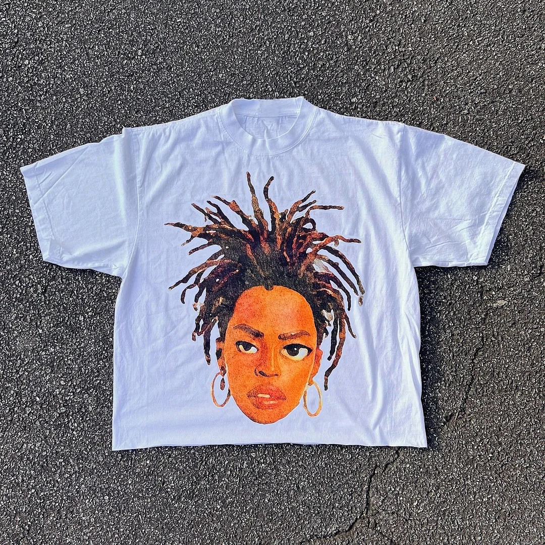Lauryn Hill Print Short Sleeve T-Shirt