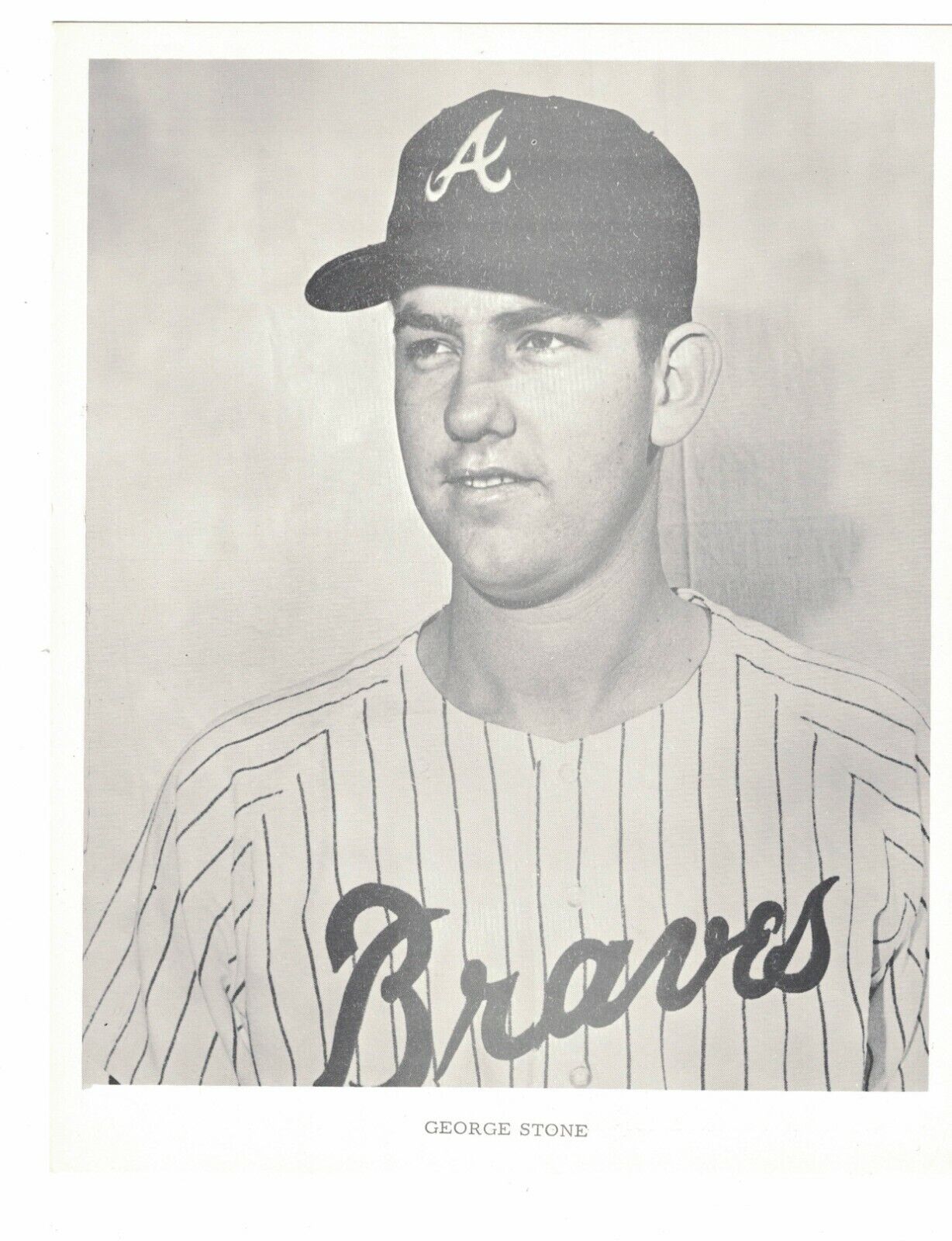 1969 George Stone Atlanta Braves 8x10 Baseball Team Issue Photo Poster painting RH