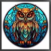 Owl Glass Painting - 11CT Stamped Cross Stitch 40*40cm/15.75*15.75in(glass painting cross stitch) tapestrymarket