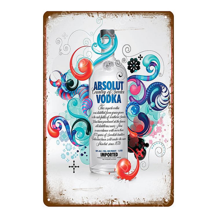 【20*30cm/30*40cm】Absolut Vodka - Vintage Tin Signs/Wooden Signs