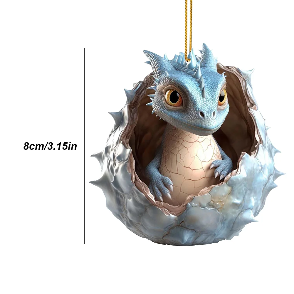Christmas Dragon Baby Egg Ornaments Acrylic Dragon Egg Pendants for Car Backpack