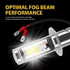 AUXLIGHT H3 LED Fog Light Bulbs 6000K Xenon White, Super Bright High Power COB Chips LED Fog Daytime Running Lights DRL Bulbs Replacement for Cars, Trucks (Pack of 2)