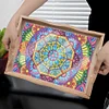 (35*24.5cm)Wooden Retro Mandala Pattern 5D DIY Diamond Painting Serving Tray with Handle Kit
