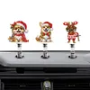 5PCS 2D Flat Xmas Dog DIY Diamond Painting Shake Car Ornaments for Center Console