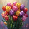 Tulip-14CT Stamped Cross Stitch 40*40cm tapestrymarket