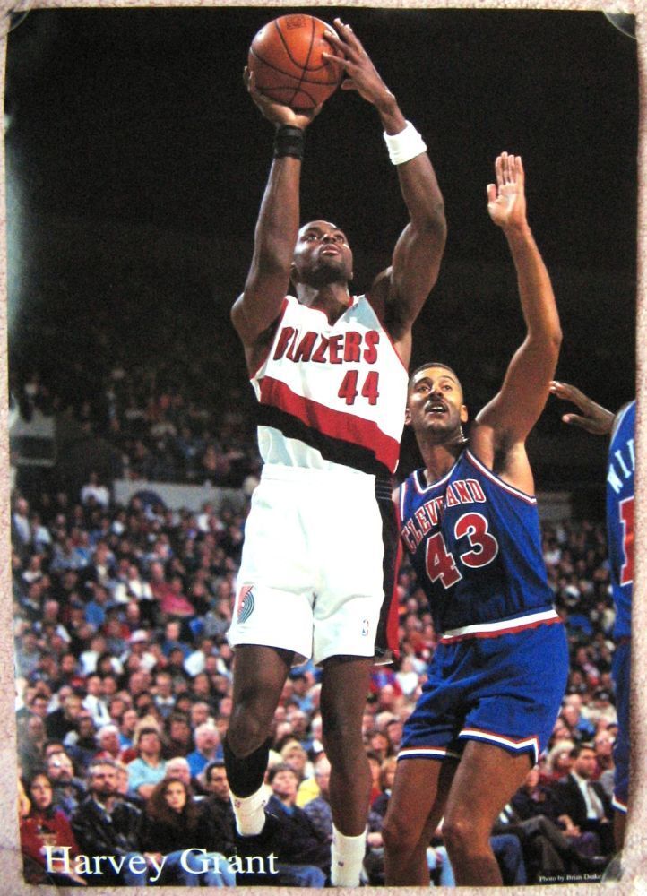 HARVEY GRANT 1990s POSTER Portland Blazers Game Handout Trailblazers