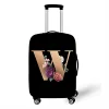 Stretch Printed Suitcase Cover Washable Luggage Protector Fits 18-32 Inch Luggage Letter pattern