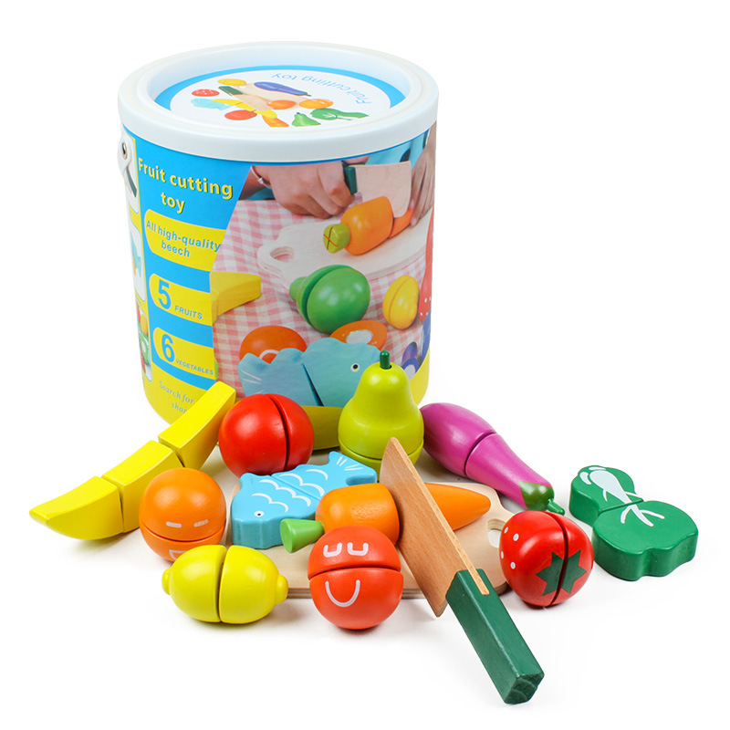 Cutting Fruit Toys Colorful Paint Wooden Pretend Play Kitchen Food Toy Set Toddler Educational Boys Girls | 168DEAL