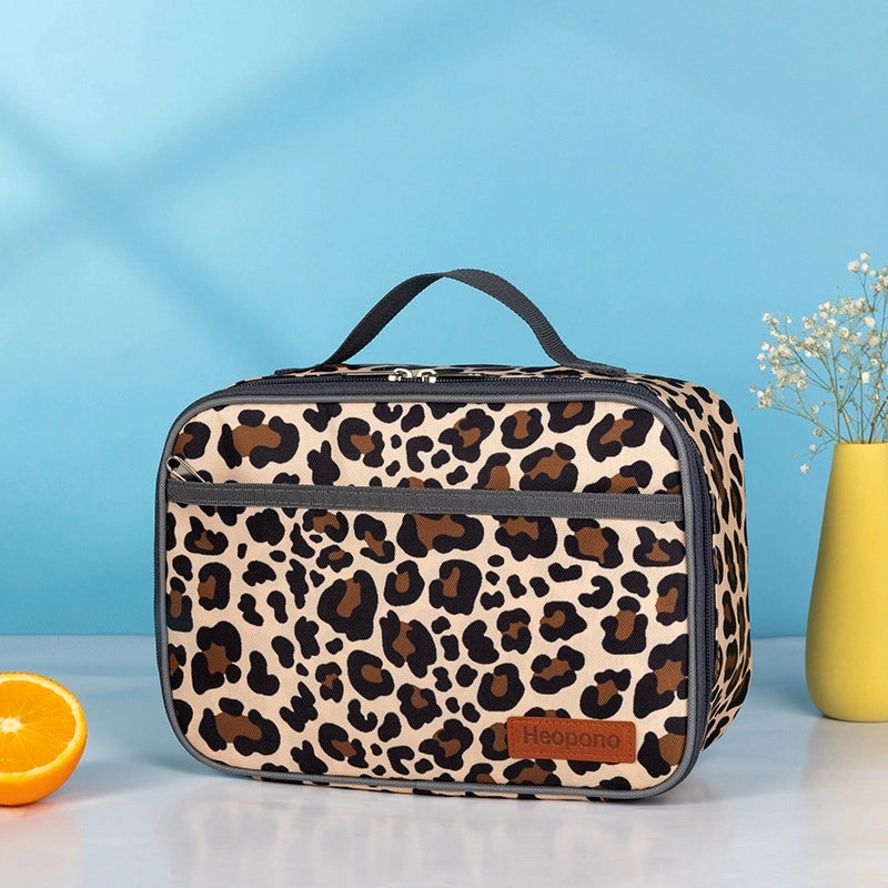 New Fashion Leopard Print Portable Lunch Bag Hot Printing Student Lunch Bag
