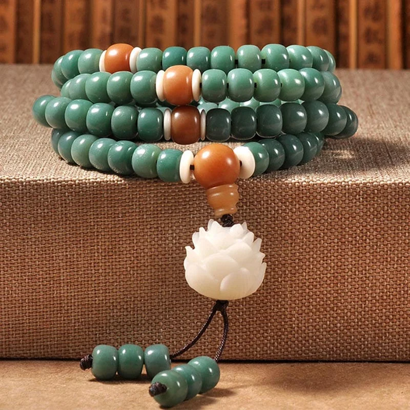 Lotus Cyan Bodhi Seed Success Bracelet Necklace