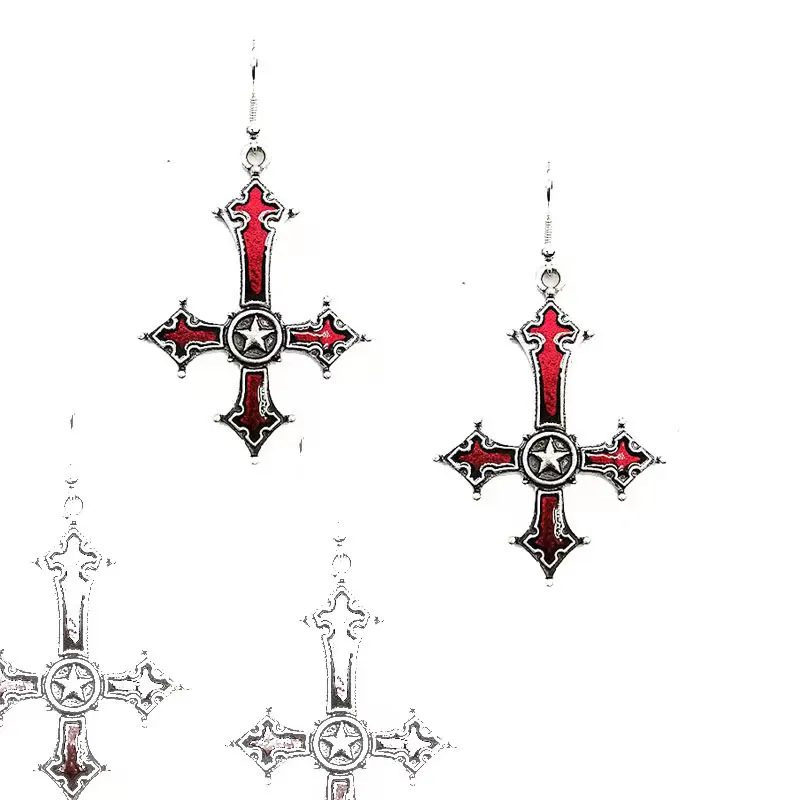 Halloween Gothic Cross Earrings Ear Clip