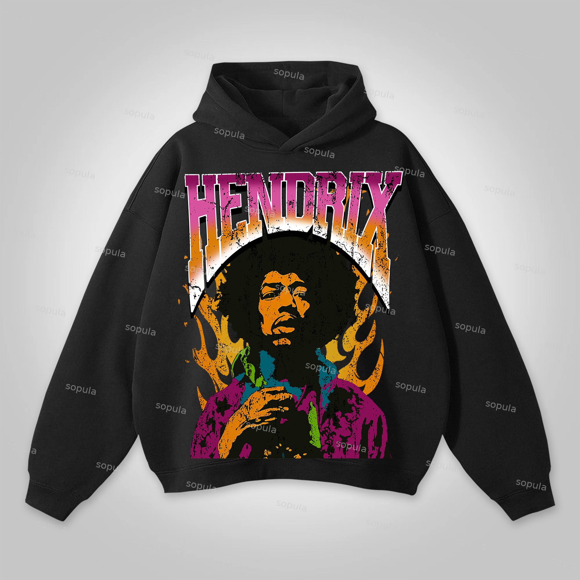 Sopula Jimi Hendrix Print Graphic Hoodie