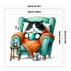 Kitten On Sofa-11CT Stamped Cross Stitch 40*40cm/15.75*15.75in tapestrymarket
