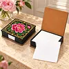PU 5D Pearl Diamond Painting Kit Note Box DIY Diamond Art Notepad Box with 160 Sheets of Paper (Flower)