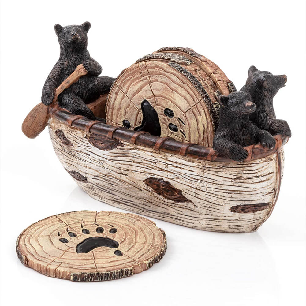 Bear Wood Grain Coaster(6 PCS)