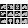 12Pcs DIY Pearl Painting Transportation for Home Wall Decor(15x15cm)