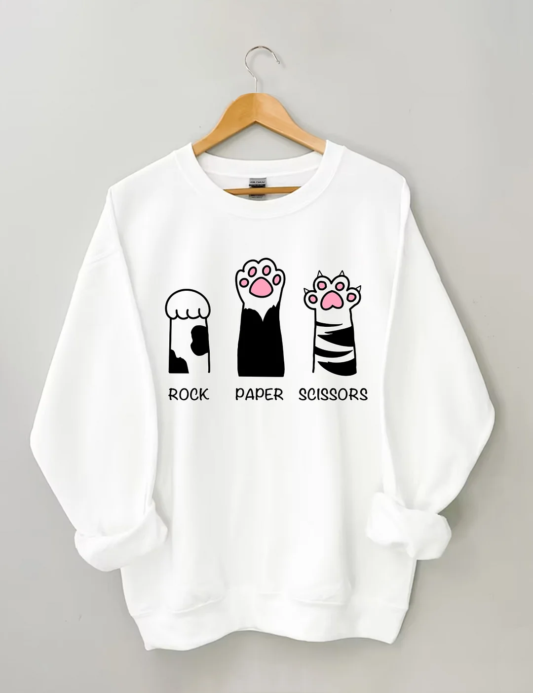 Rock Paper Scissors Cat Sweatshirt