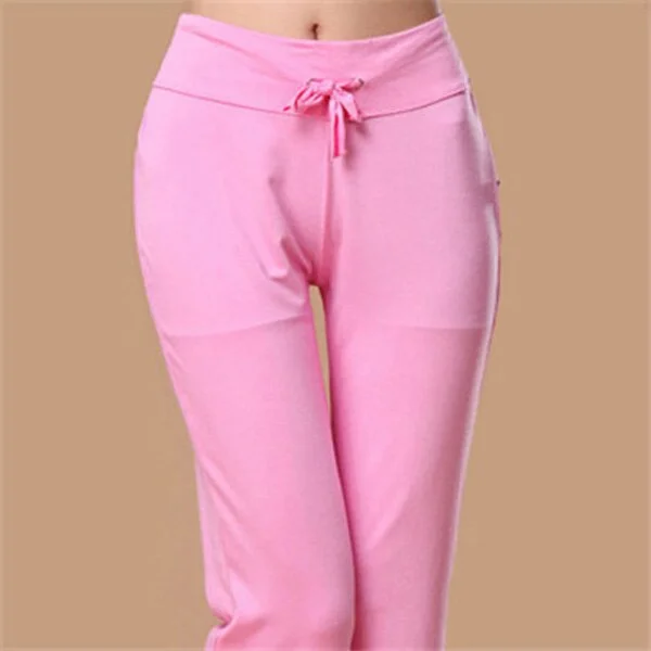 CUHAKCI Wide Leg  Trousers Women Harem Pants Mid Waist Flowy Casual Summer Cotton Long Loose Female Sexy Yuga