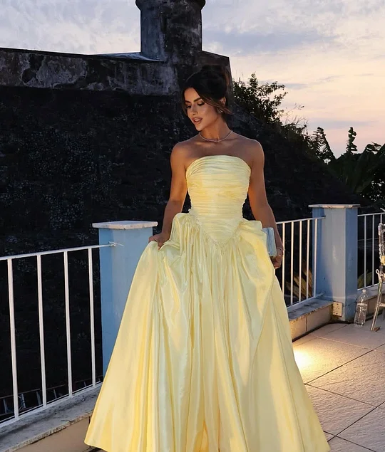 chic beige pleated strapless contrast color stitching prom dress zt0609 Chic Beige Pleated Strapless Contrast Color Formal Prom Dress