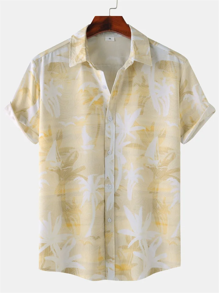 Men's Hawaiian Style Beach Digital Printed Men's Short Sleeved Shirt