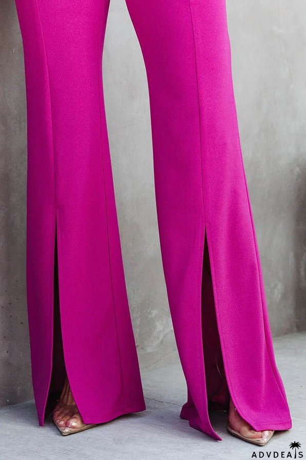 High Waist Split Hem Pants