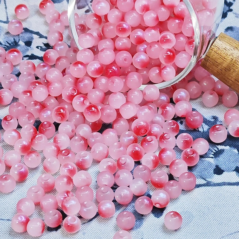 50 PCS/Package Glass/Colored Glaze Round Beads
