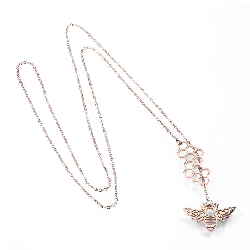 304 Stainless Steel 18K Gold Plated IG Style Classic Style Commute Plating Animal Heart Shape Feather Pendant Necklace