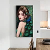 (40*70cm)Peacock Girl - Full Round Drill Diamond Painting