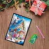 (US Local)Christmas Bear A5 Size Diamond Painting Notebook Set with 4Pcs Bookmark Gift