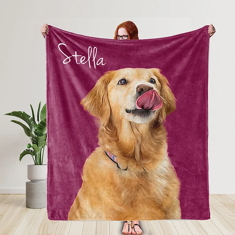 Get your dog's face on a blanket sale