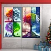 2pcs Diamond Painting -DIY Round Drill Four Seasons Tree(40x70cm)