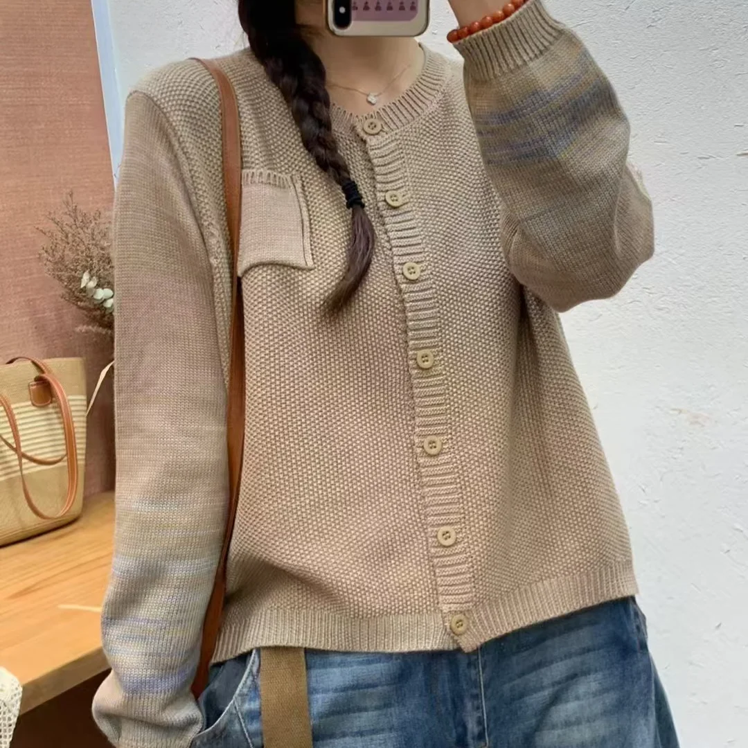 Chicfifth Sweater Women Winter Long Sleeve High Quality Autumn Vintage Top Knitted Cardigan