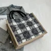 Casual Plaid Design Daily Canvas Tote Bag
