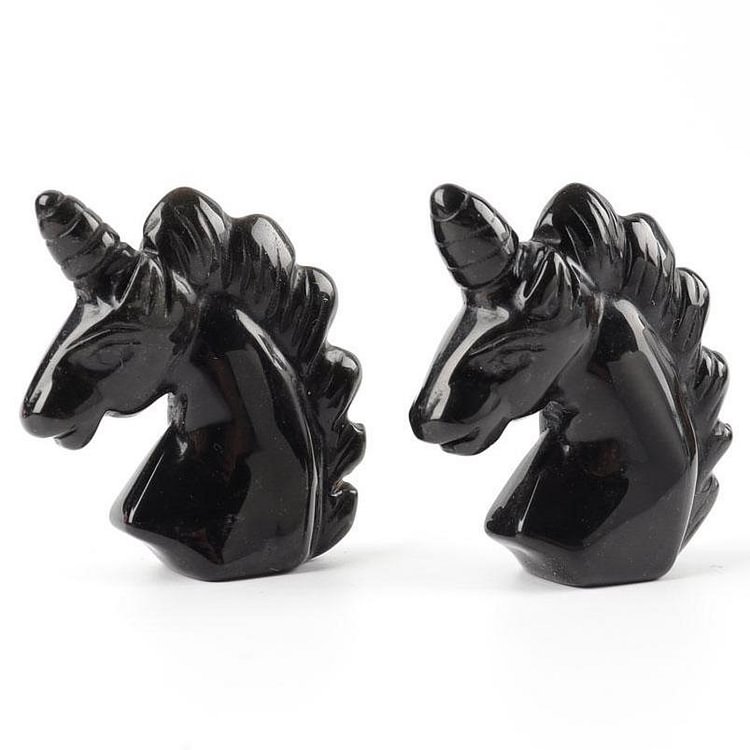 2" Black Obsidian Crystal Carving Animal Bulk Unicorn Crystal wholesale suppliers