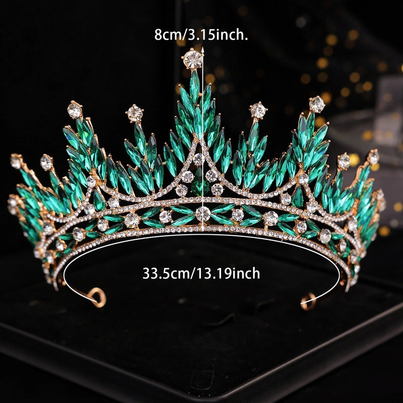 Elegant Luxurious Women’s Multicolor Alloy Inlay Rhinestones Crown