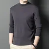 Men's half turtleneck solid color wool sweater
