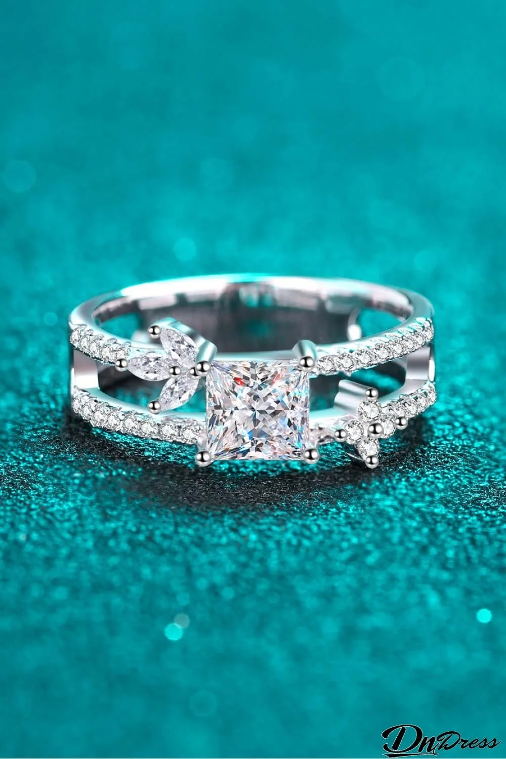 Moissanite Double Layered Ring