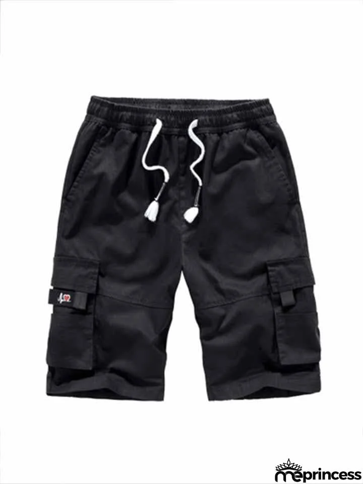 Mens Outdoor Multi-pocket Cargo Cotton Shorts