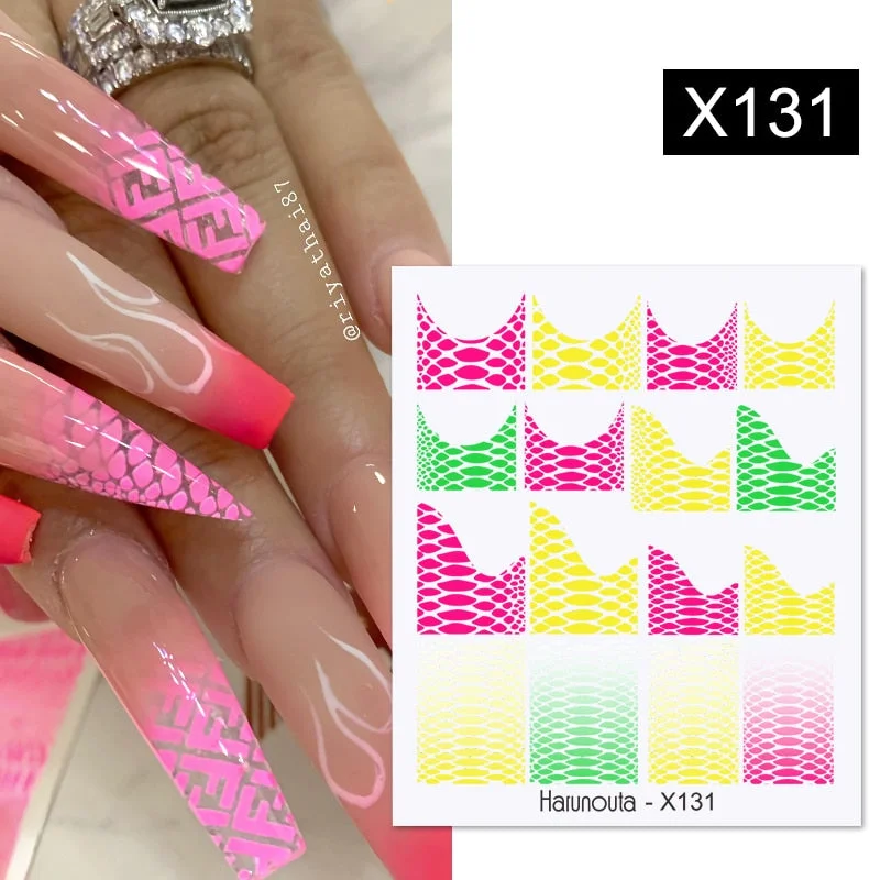 Hearts Love 3D Nail Sticker Laser Gold Rose Flower Snowflake Cartoon Line People Slider Design Polish Nail Decals Nail Art Decor-Nail Inspo