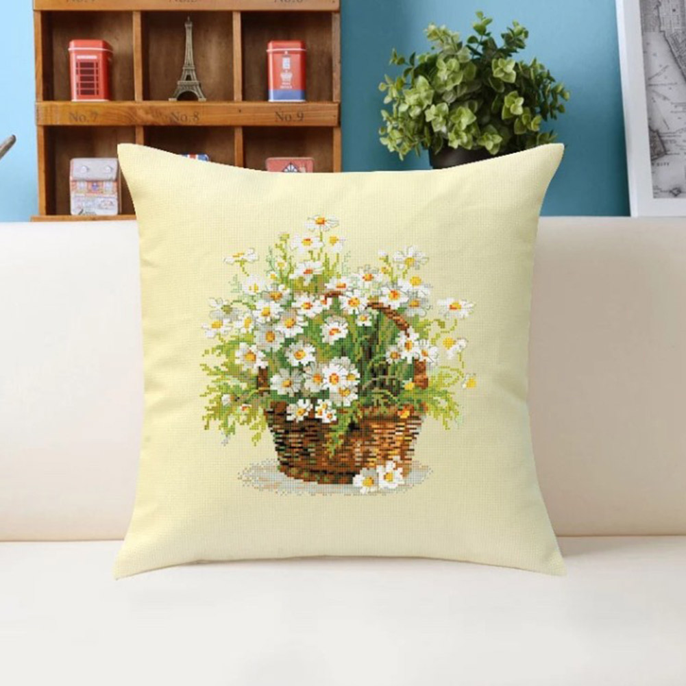 

Flower - 11CT Stamped Cross Stitch Pillowcase - 45*45CM, 501 Original