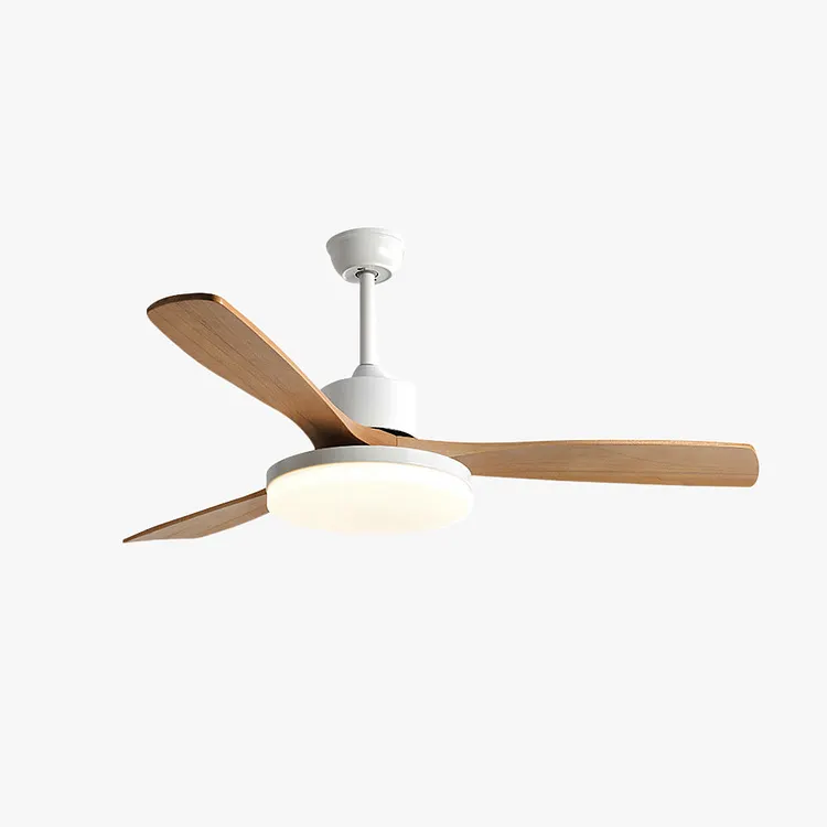 Haydn 3-blade white ceiling fan with lighting, metal & ABS, &empty;132CM