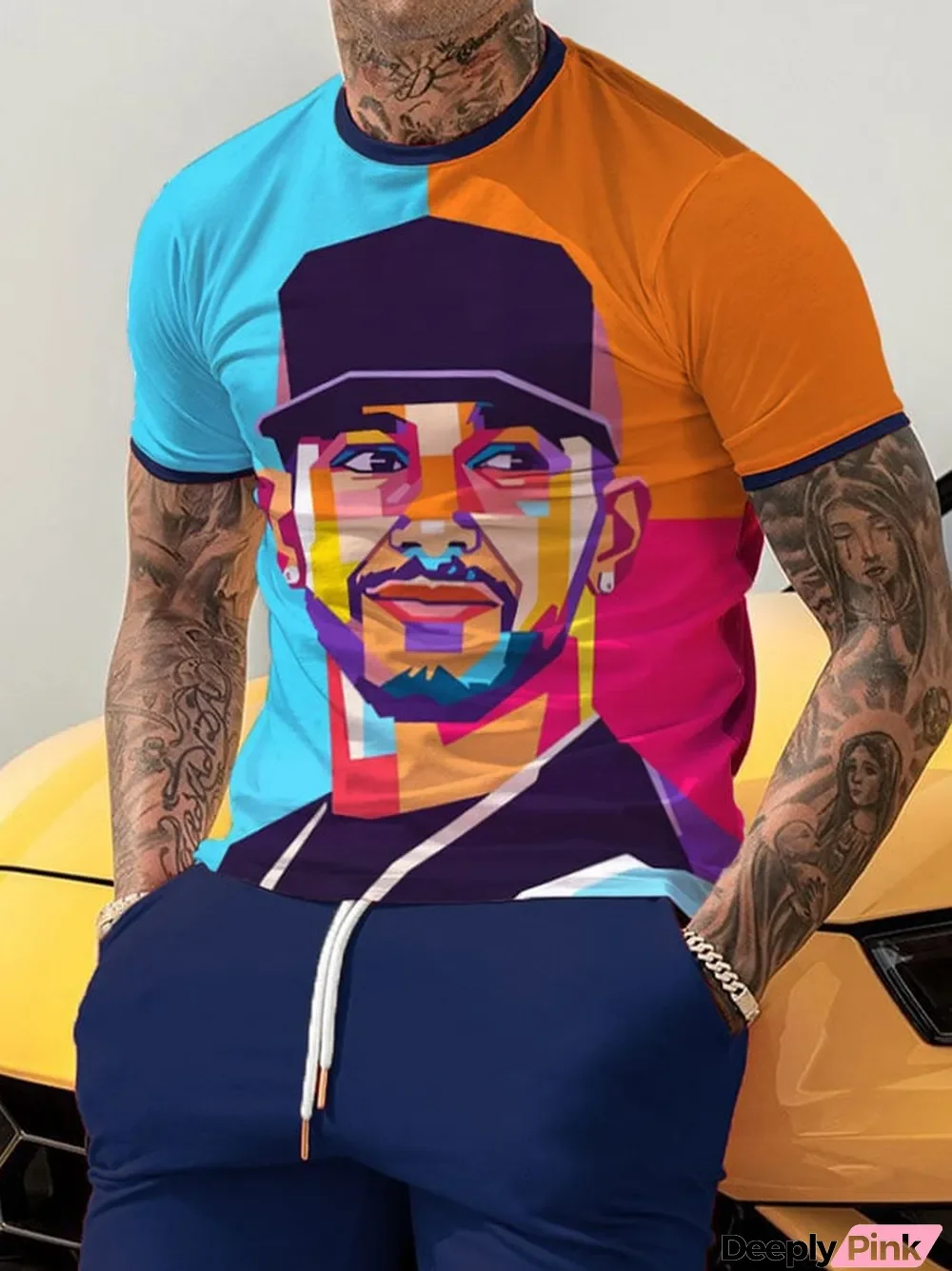 Men's Racing Driver Print Short Sleeve T-Shirt